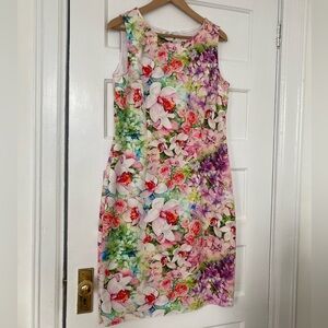 Joseph Ribkoff floral orchid summer shift dress